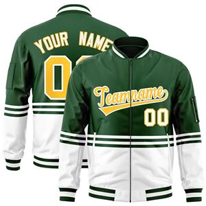 Chaqueta Bomber Varsity de Invierno Personalizada con Cierre de Cremallera, Cuello Alto, Nombre y Número del Equipo Bordados, Logotipo Frontal Informal y Elegante - Product Image 5