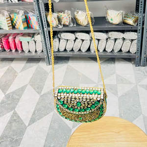 Sacs à main de soirée pour femmes, sacs à main en nacre, sacs à main en métal, sacs à main en mosaïque et en kundan, sacs indiens multicolores - Product Image 6