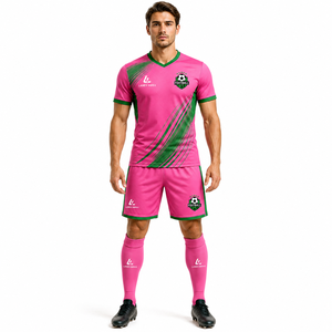 Ensemble de tenue d'équipe de football professionnelle, maillot et short de football personnalisés avec nom et numéro, vêtements de sport légers - Product Image 3