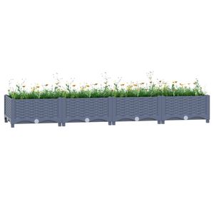 Jardinières et pots à fleurs en polypropylène gris bleu moyen, durables et surélevés - Product Image 1