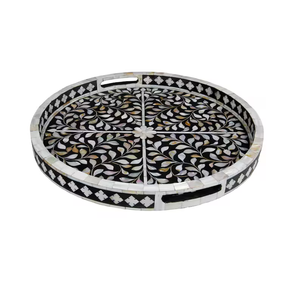 ถาดอาหารเช้าลายมุก, ถาดเสิร์ฟลายมุก, ถาดลายมุกสีน้ำเงินรูปปลา โดย HF CRAFTS - Product Image 2