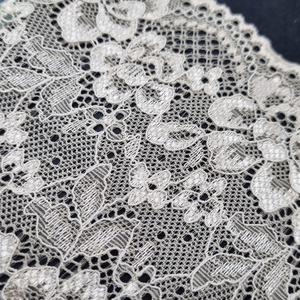 Encaje Elástico Floral con Borde Festoneado, Nailon y Spandex, Banda Elástica de 13.5cm, Encaje de Punto para Lencería y Banda de Sujetador - Product Image 5