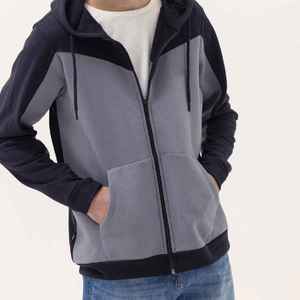 Sudadera con capucha de invierno para hombre, de gran venta, con cremallera de un cuarto, 100% algodón polar, extragrande, cortavientos - Product Image 4