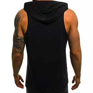 Sudadera con Capucha Personalizada para Hombre, Cómoda, sin Mangas, con Bolsillo Tipo Canguro, 100% Algodón, para Gimnasio y Entrenamiento - Product Image 2