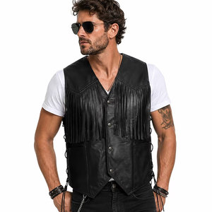 <b>Men</b> <b>Suede</b> Western Fringe Vest Cowboy Sleeveless <b>Jacket</b> Leather Tassel Biker Festival Rodeo Wear Wear Premium OEM Apparel - Product Image 3