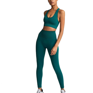 Conjunto de Yoga Premium para Mujer, Estilo Deportivo, Cintura Elástica, Logotipo Frontal, Transpirable, 2 Piezas - Product Image 3