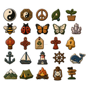 Lucky Theme Iron-On Patches With Star Moon <b>Cat</b> Horseshoe Symbols For Garment Decoration - Product Image 4