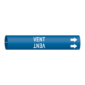 เครื่องหมายท่อแบบยืดหยุ่น Brady VENT Snap-On มองเห็นได้ชัดเจน ทนทาน ขนาด 0.8125 นิ้ว x 8 นิ้ว สำหรับท่อระบายอากาศ - Product Image 1