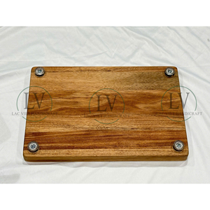 Planche à découper en bois d'acacia rustique, lot de 3 planches à découper avec base antidérapante pour la cuisine, la cuisson, la décoration intérieure, en provenance du Vietnam - Product Image 4