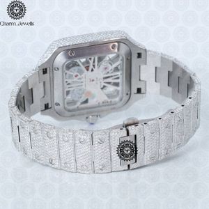 Montre carrée de luxe Charm_Jewells en acier inoxydable, cadran analogique, cristal saphir, mouvement mécanique pour homme, 40 mm, date automatique - Product Image 4