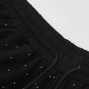 Custom Rhinestone <b>Flame</b> Print T <b>Shirt</b> and Shorts Set Men Casual Streetwear Summer Two Piece Outfit OEM Wholesale Set - Product Image 5