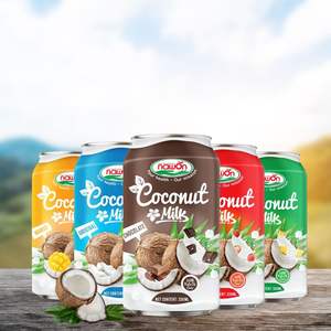 Boisson au lait de coco saveur chocolat NAWON avec nata de coco en conserve 330ml, étiquette privée personnalisée, boissons non alcoolisées, OEM, échantillon gratuit - Product Image 3