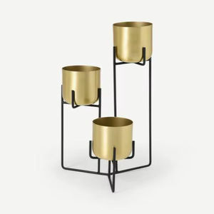 Macetero metálico resistente al óxido con soporte, apto para plantas de jardín, balcón y terraza, con etiquetado privado. - Product Image 1