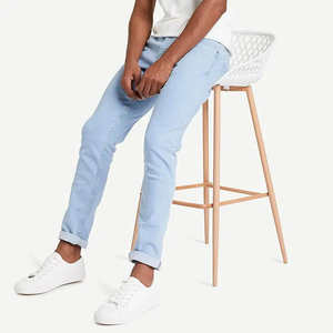 Nouvelle Arrivée Jeans Slim Fit Personnalisés avec Logo, Patch Designer, Extensibles, Empilés, pour Hommes, avec Franges, en Denim Skinny - Product Image 1