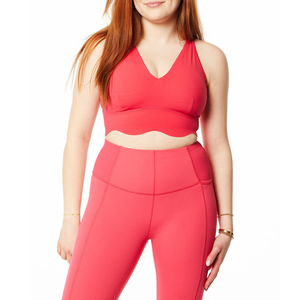 Vêtements de yoga et de fitness pour femmes de couleur rose, de haute qualité, impression personnalisée, légers et écologiques, ensemble de yoga pour femmes - Product Image 4