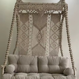 <b>Macrame</b> Double Garden Swing,<b>Macrame</b> Double Swing,Hanging Swing,Balcony Swing,Patio Swing,<b>Macrame</b> Hanging Chair - Product Image 1