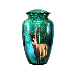 Decorative Finish Metal Cremation Urn For Human Ashes With Unique Pattern And Strong Material For Home Display - Product Image 1