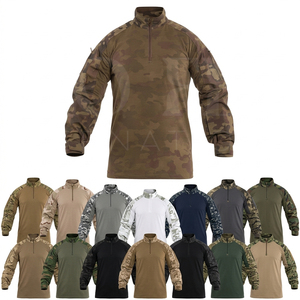 Veste de travail robuste à manches longues et col zippé, camouflage personnalisé, respirante, pour l'extérieur, avec poches et logo personnalisé - Product Image 1