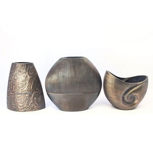 Aluminum Modern Textured Handmade Flower <b>Vase</b> Farmhouse Tabletop Wedding Centerpiece - Product Image 6