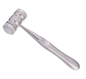 Maillet chirurgical 190 mm (7 1/2 po) 25 mm en acier inoxydable de qualité A+ avec tête en caoutchouc, marteau orthopédique dentaire pour os, outil manuel à usage hospitalier - Product Image 1