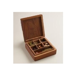Rustic Wooden Spice Box Organizer for Home Kitchen Masala Storage Herbs Seasonings Pantry Organization and Cooking Essentials - Product Image 3