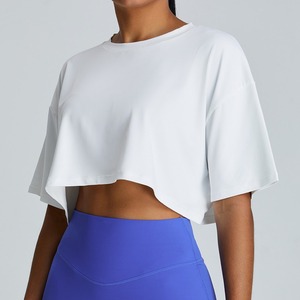 Camisetas Cortas Personalizadas Transpirables en Oferta, Camisetas Cortas Lisas para Mujer para Gimnasio y Uso Casual, Top de Manga Corta - Product Image 2