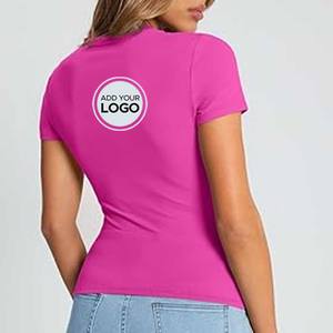 T-shirts en coton décontractés pour femmes, col rond, personnalisables avec logo, pour l'été - Product Image 2