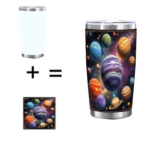 Vaso Térmico de Acero Inoxidable de Doble Pared de 20 oz con Aislamiento al Vacío y Diseño de Planetas de la Galaxia, Taza de Viaje - Product Image 1