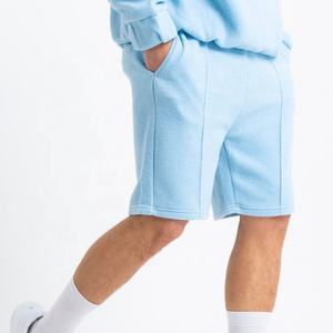 100%Cotton <b>Slim</b> <b>Fit</b> <b>Short</b> Sleeves Crew Neck Twinset T-Shirts and <b>Shorts</b> Set Sweatshirt Kangaroo Zipper Pocket <b>Men's</b> Sets - Product Image 2