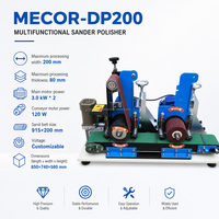 Machine de polissage en acier inoxydable personnalisable à station simple/double avec bande abrasive et roue de contact pour pièces métalliques 200 mm