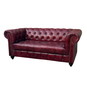 Sofá moderno de cuero Chesterfield con mechones rojos de 2 plazas para sala de estar, sofá Chesterfield para restaurante, el mejor sofá de Hotel, 2024 muebles superiores - Product Image 4