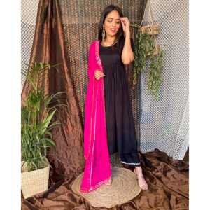 Ensemble de costume en crêpe de rayonne respirant noir sable pour femme, taille XS - Product Image 2