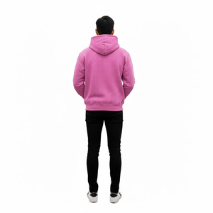 Sweat à capuche personnalisé coupe ample pour homme, style survêtement brillant, avec strass et impression sérigraphiée, en coton épais - Product Image 3