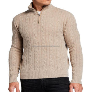 Suéteres para Hombre, Mezcla de Lana y Cachemira, Gruesos, con Parches, Logotipo Frontal, Elegante Cárdigan Largo - Product Image 4