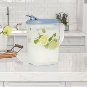 Lot de 3 pichets en plastique transparent de 1 gallon avec bec verseur à clapet bleu clair - Product Image 4