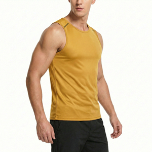 Wholesale Custom Own Logo Brand All Season Men's Tank Top Gym Workout Sports Spandex <b>Polyester</b> Soft Stretchy Fitness Tank Tops - Product Image 5