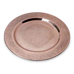 Assiette de service ronde en cuivre de qualité supérieure, faite à la main, idéale pour la maison, les hôtels, les mariages, la vaisselle de table et les plats – En promotion - Product Image 1