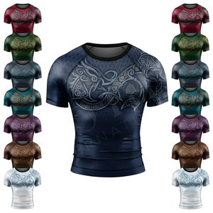 T-shirt de compression pour le combat MMA, BJJ, karaté, avec graphisme personnalisé, manches courtes, protection UV, fitness, gym, entraînement - Product Image 1