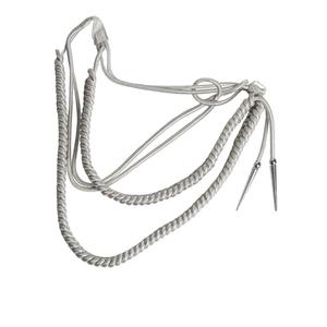 Aiguillette Táctica de Lujo con Hilo Blanco, Cordón de Hombro Ceremonial de Alta Calidad con Puntas Metálicas Personalizadas - Product Image 6