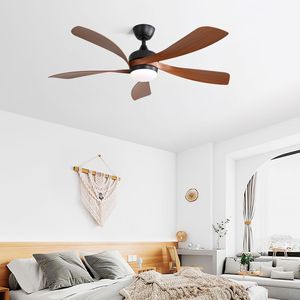 52-Inch Indoor LED <b>Ceiling</b> <b>Fan</b> with 3 Color Dimmable ABS Blades Remote Control Reversible DC Motor <b>Black</b> with LED Light - Product Image 4