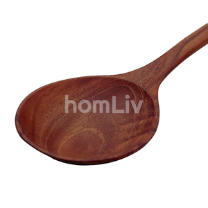 Cuillère à soupe en bois de teck naturel taille S, durable, sans danger pour les aliments, sans peinture ni vernis, halal, cuisine personnalisée - Product Image 5