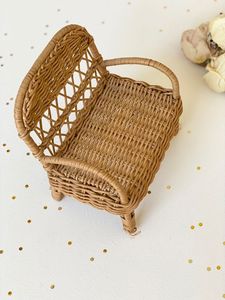 Petit banc en rotin tressé, accessoire pour maison de poupée, article en rotin pour cadeau, commande personnalisée, fournisseur OEM B2B - Product Image 2