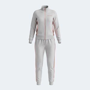 <b>Women's</b> Light Blue <b>White</b> Color Block Tracksuit Set Full Zipper Stand Collar Sporty <b>Joggers</b> with Side Pockets Spring Wear - Product Image 6