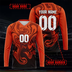 T-shirt à manches longues pour homme adulte, design tendance, entièrement sublimé, col en V, taille plus, séchage rapide, respirant, 100% polyester - Product Image 3