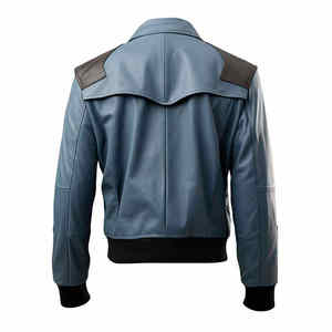 Veste en cuir pour homme de qualité supérieure, inspirée du streetwear, avec logo frontal, pour un look décontracté moderne en hiver - Product Image 3