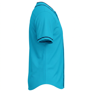 Maillots de baseball personnalisés respirants à manches courtes pour hommes, 100 % polyester, couleur unie, grandes tailles, été, vente en gros - Product Image 6