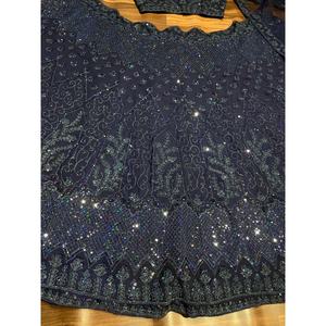 Vestido de noche de diseño con purpurina Dori Work Lehenga Choli para fiestas - Product Image 5