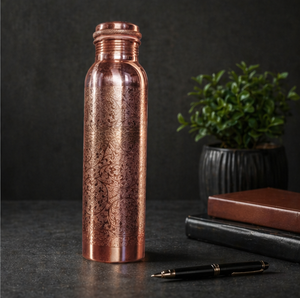 SwamiG TradeX Royal Luxury Engraved Copper Bottle-Portable Reusable Washable Anti-Slip Indian Origin for Camping & Travel - Product Image 1