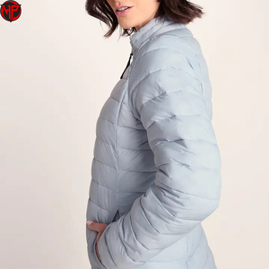 Doudoune légère matelassée pour femme, alternative au duvet, col montant, fermeture éclair, coupe droite, veste d'hiver pour femme - Product Image 2