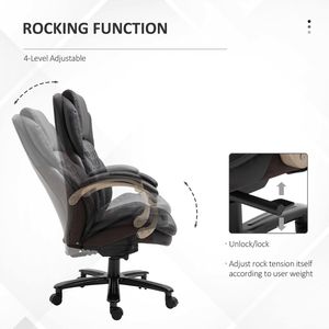 Sedia da Ufficio Direzionale Boss con Schienale Alto in Pelle PU Marrone, Angolo di Inclinazione Regolabile, Imbottitura Spessa - Product Image 5